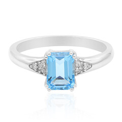 Anello in argento con Topazio Blu Svizzero