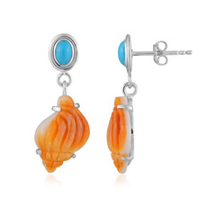 Orecchini in argento con Conchiglia di Ostrica Spinosa Arancione