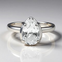 Anello in argento con Topazio Bianco