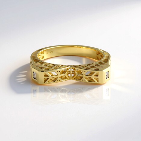 Anello in oro con Diamante Champagne I2 (Ornaments by de Melo)