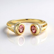 Gouden ring met Nigeriaanse roze toermalijnen (Adela Gold)