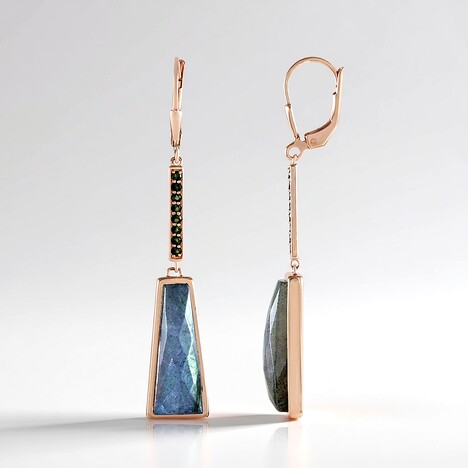 Orecchini in argento con Labradorite Verde Maniry (KM by Juwelo)