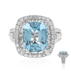 Bague en or et Aigue-Marine du Brésil AAA (CIRARI)