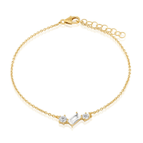 Zilveren armband met een witte topaas