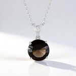 Collana in argento con Quarzo Fumè