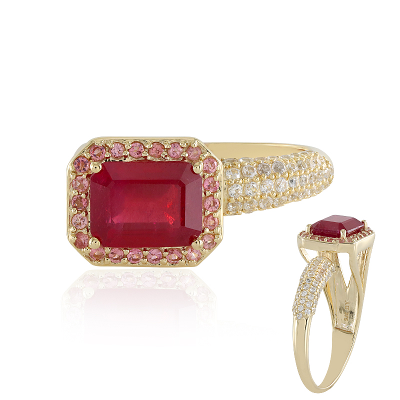 Anello con pietre preziose Anello con pietre preziose Anello in oro rosa
