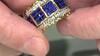 Zilveren ring met kobaltblauwe spinelstenen (Gems en Vogue)
