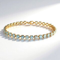 Bracciale in argento con Topazio Blu Cielo