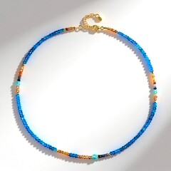 Collana in argento con Zaffiro Blu del Madagascar (Riya)