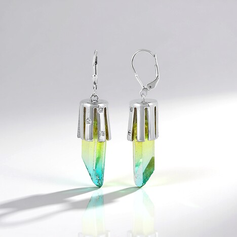 Orecchini in argento con Quarzo Bicolore (MONOSONO COLLECTION)