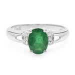 Zilveren ring met een Bahia-smaragd