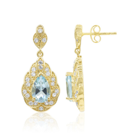 Pendientes en plata con Topacio azul cielo