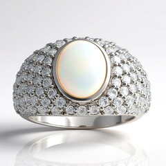 Bague en argent et Opale d'Australie