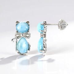 Orecchini in argento con Larimar
