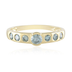 Anillo en oro con Diamante azul cielo I2