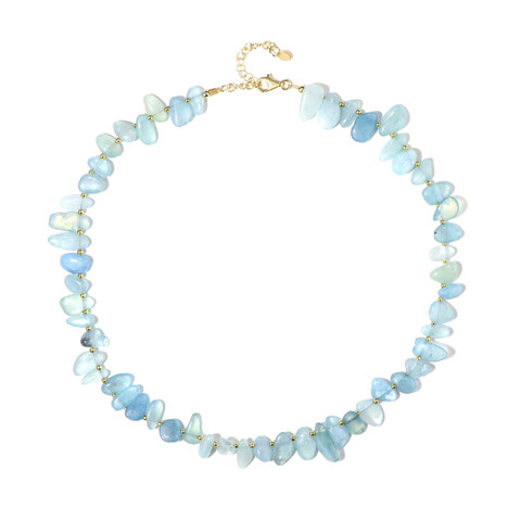 Zilveren halsketting met Braziliaanse Aquamarijnen (Riya)