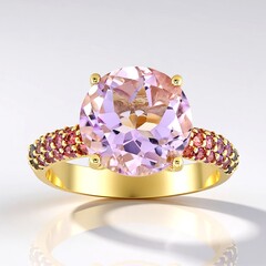 Anello in argento con Ametista Rose de France (Adela Silber)