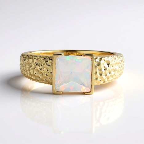 Anello in oro con Opale di Welo AAA (de Melo Gold)