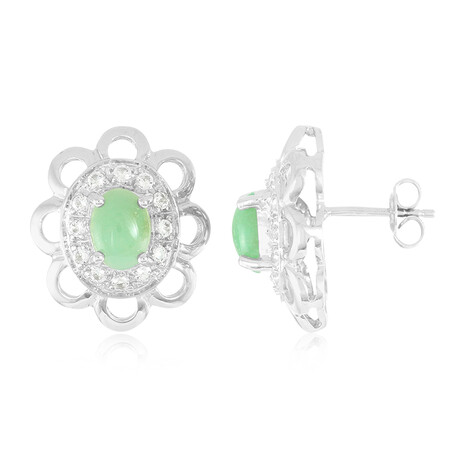 Kaiserlicher Chrysopras-Silberohrringe