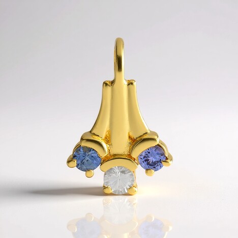 Ciondolo in argento con Zaffiro Ceylon Blu