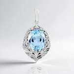 Ciondolo in argento con Topazio Blu Cielo