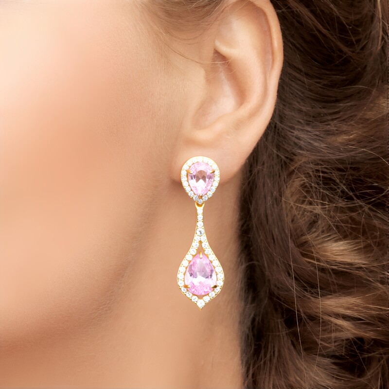 Kunzite Silver Earrings