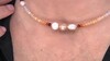 Collar al cuello en acero con Ópalo de fuego de México (Riya)