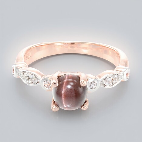 Anello placcato in oro con Scapolite Occhio di Gatto