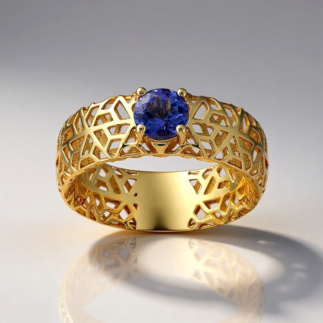 Anello in oro con Tanzanite AAA (Ornaments by de Melo)