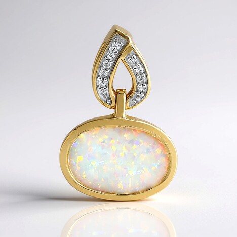Ciondolo in oro con Opale Bianco Brasiliano