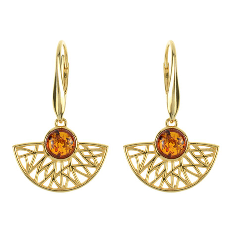 Zilveren oorbellen met Baltische barnsteen (dagen)