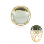Zilveren ring met een groene amethist (Ornaments by de Melo)