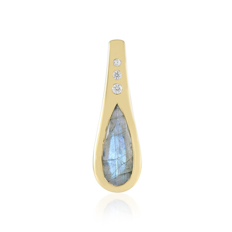 Green Maniry Labradorite Silver Pendant (de Melo)