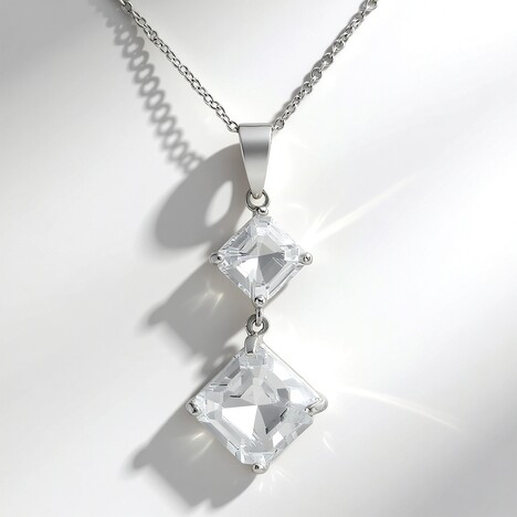 Collana in argento con Topazio Bianco