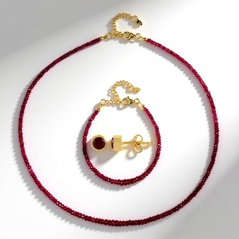 Parure in argento con Rubino