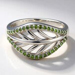 Anello placcato in platino con Diamante Fancy