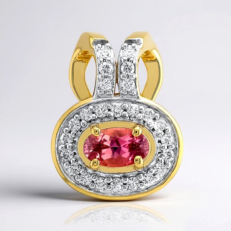 Ciondolo in oro con Zaffiro Padparadscha