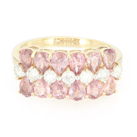 Anello in oro con Zaffiro Padparadscha (non riscaldato) (AMAYANI)