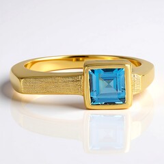 Anello in argento con Topazio Blu Londra