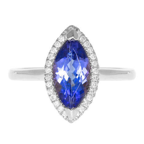 Gouden ring met een AAA tanzaniet (CIRARI)