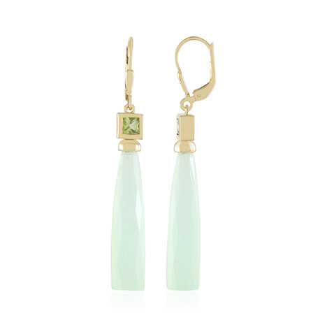 Grüner Chalzedon-Silberohrringe (KM by Juwelo)