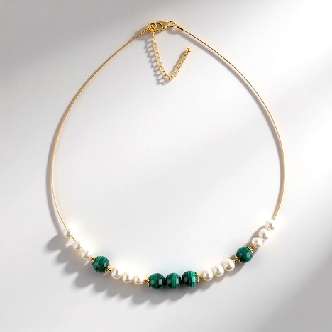 Collana in acciaio inossidabile con Malachite