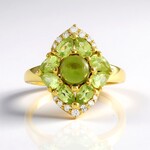 Anello in argento con Vesuvianite