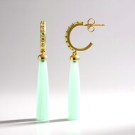 Green Chalcedony Silver Earrings (KM by Juwelo)