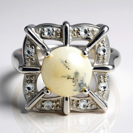 Anello in argento con Agata Dendritica