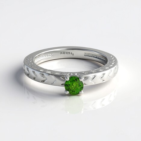Anello in argento con Diopside Russo
