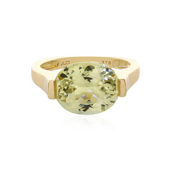 Gouden ring met een kanariegele kunziet