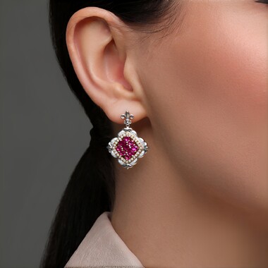 Pinkfarbener Topas-Silberohrringe (Dallas Prince Designs)