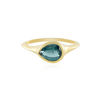 Anello in argento con Cianite Blu Foglia di Tè