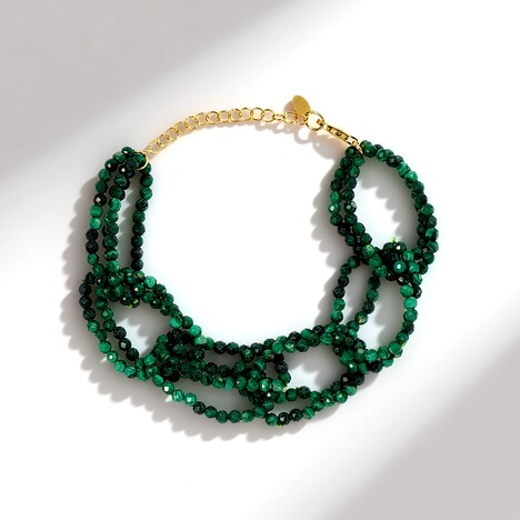 Bracelet en argent et Malachite (Riya)